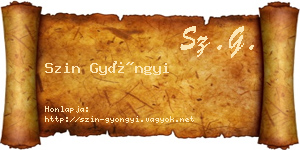 Szin Gyöngyi névjegykártya