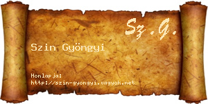 Szin Gyöngyi névjegykártya